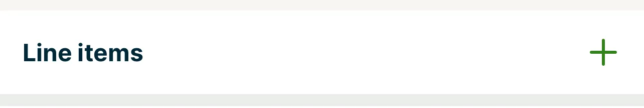A screenshot isolating the line items section of the new jobs screen in the Jobber app.