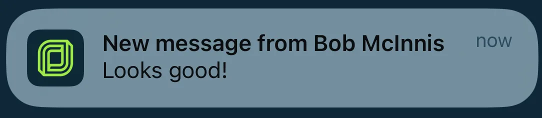 New message push notification in iOS