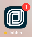 Jobber app icon with a badge showing one notification