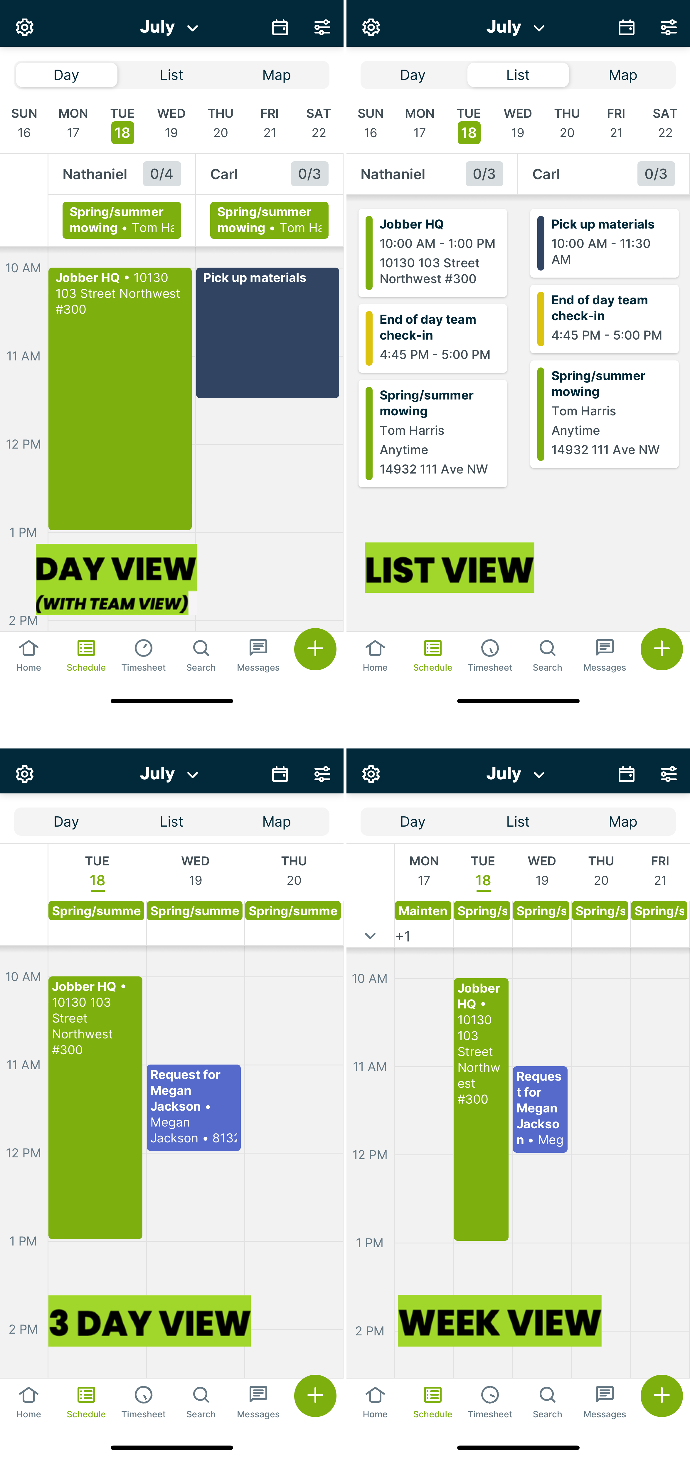 Schedule in the Jobber App Jobber Help Center