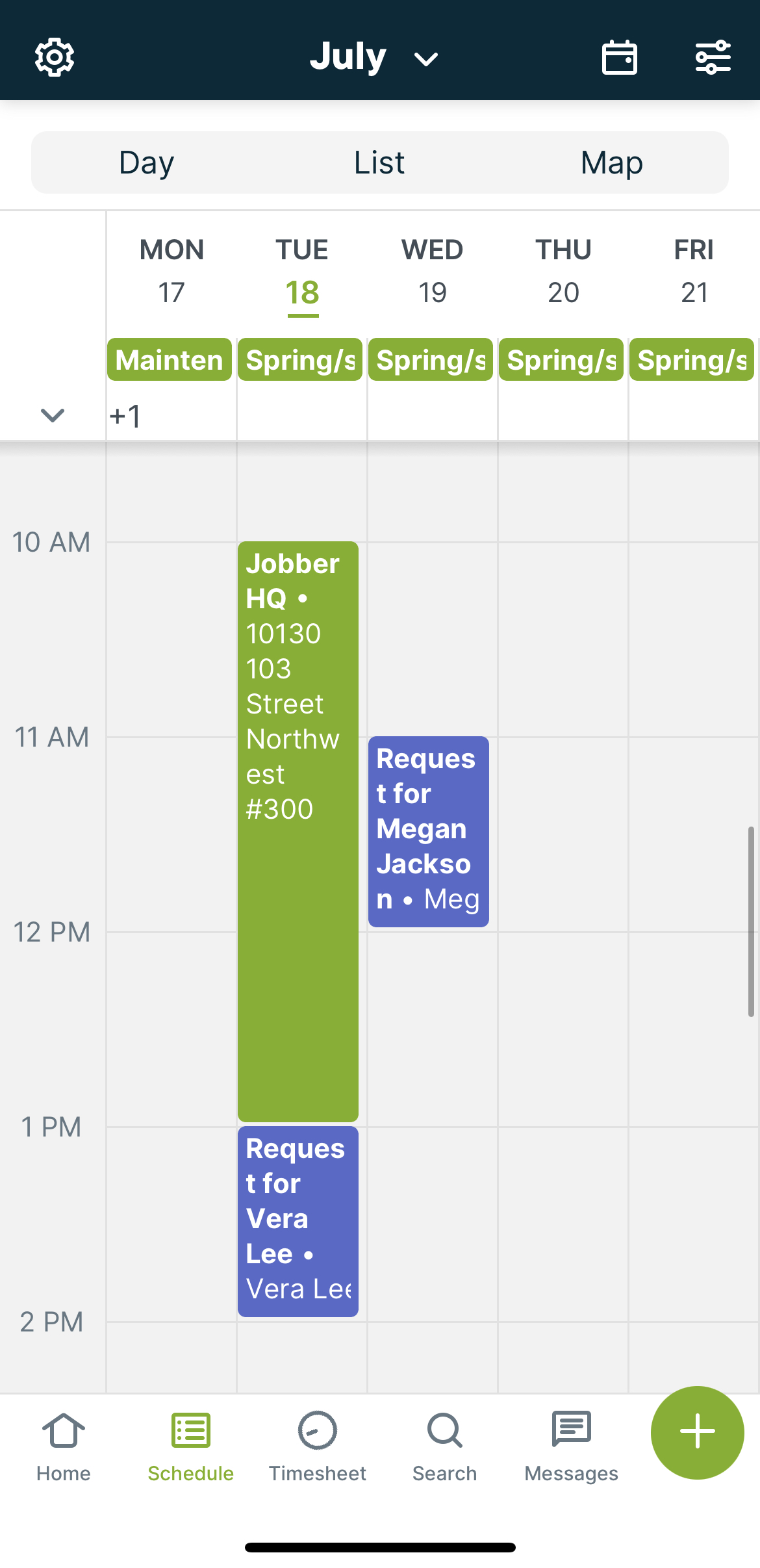 Schedule in the Jobber App Jobber Help Center