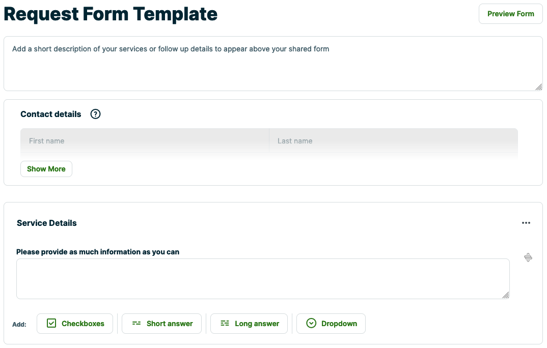 request form template