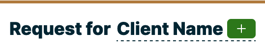 Request for add client name