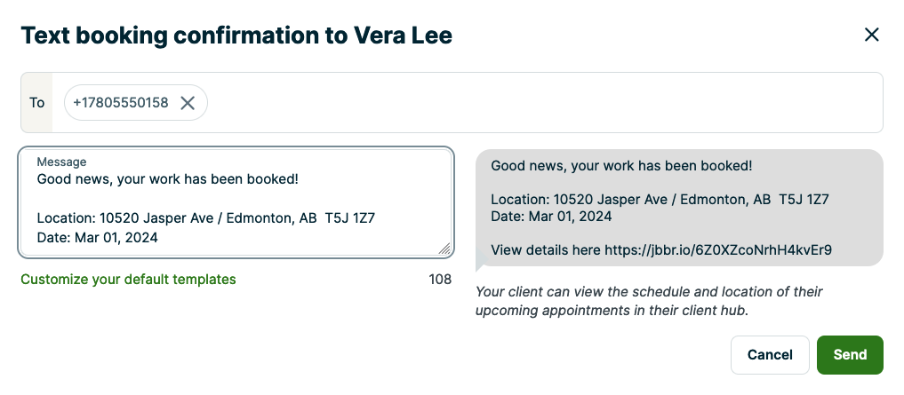 text message preview