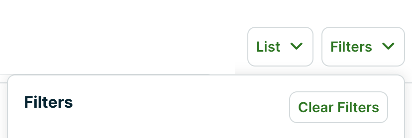 clear filters button for dropdown 