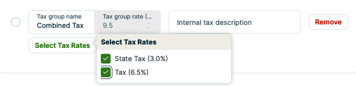 select tax rates