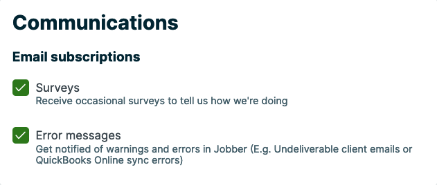 email subscriptions