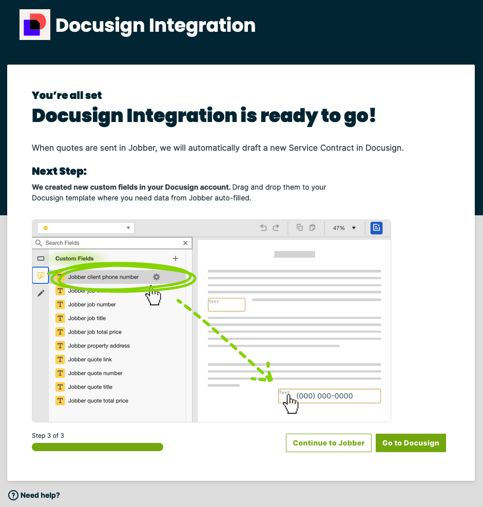step 3 -integration is ready to go