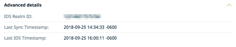 advanced details section of the QuickBooks settings page