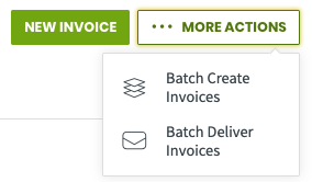 more actions menu with the option to batch deliver invoices