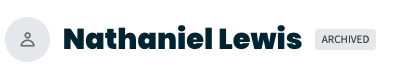 client's name with a label for archived