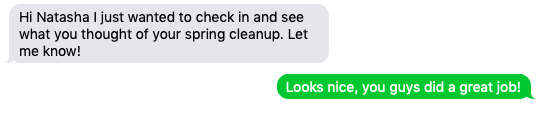 client reply as a text message