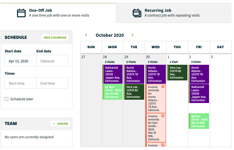 preview of the month view of the calendar showing what the scheduling availability looks like