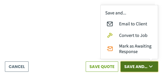 quote save options