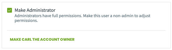 checkbox to make a user an administrator