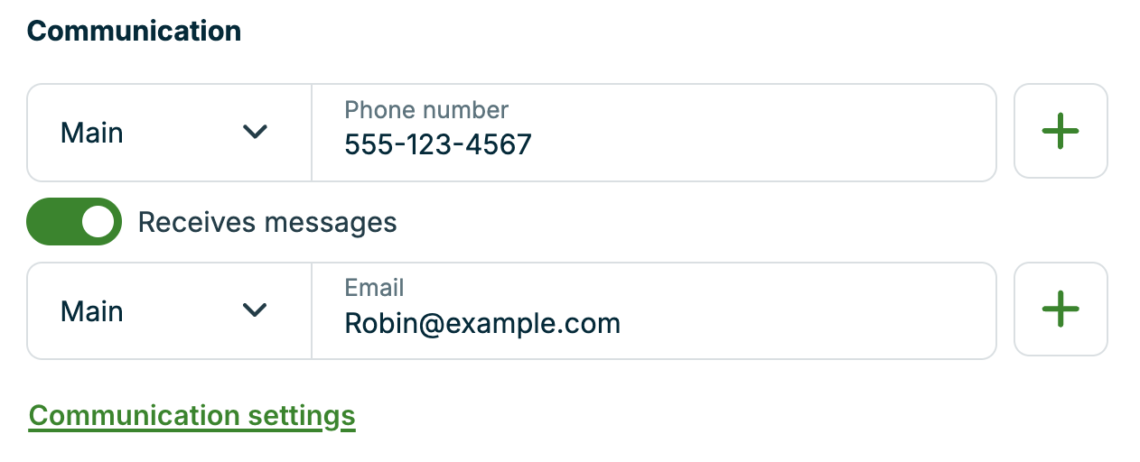 A screenshot showing the phone number and email entry fields.