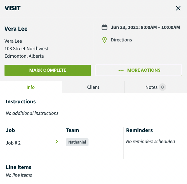 visit details.